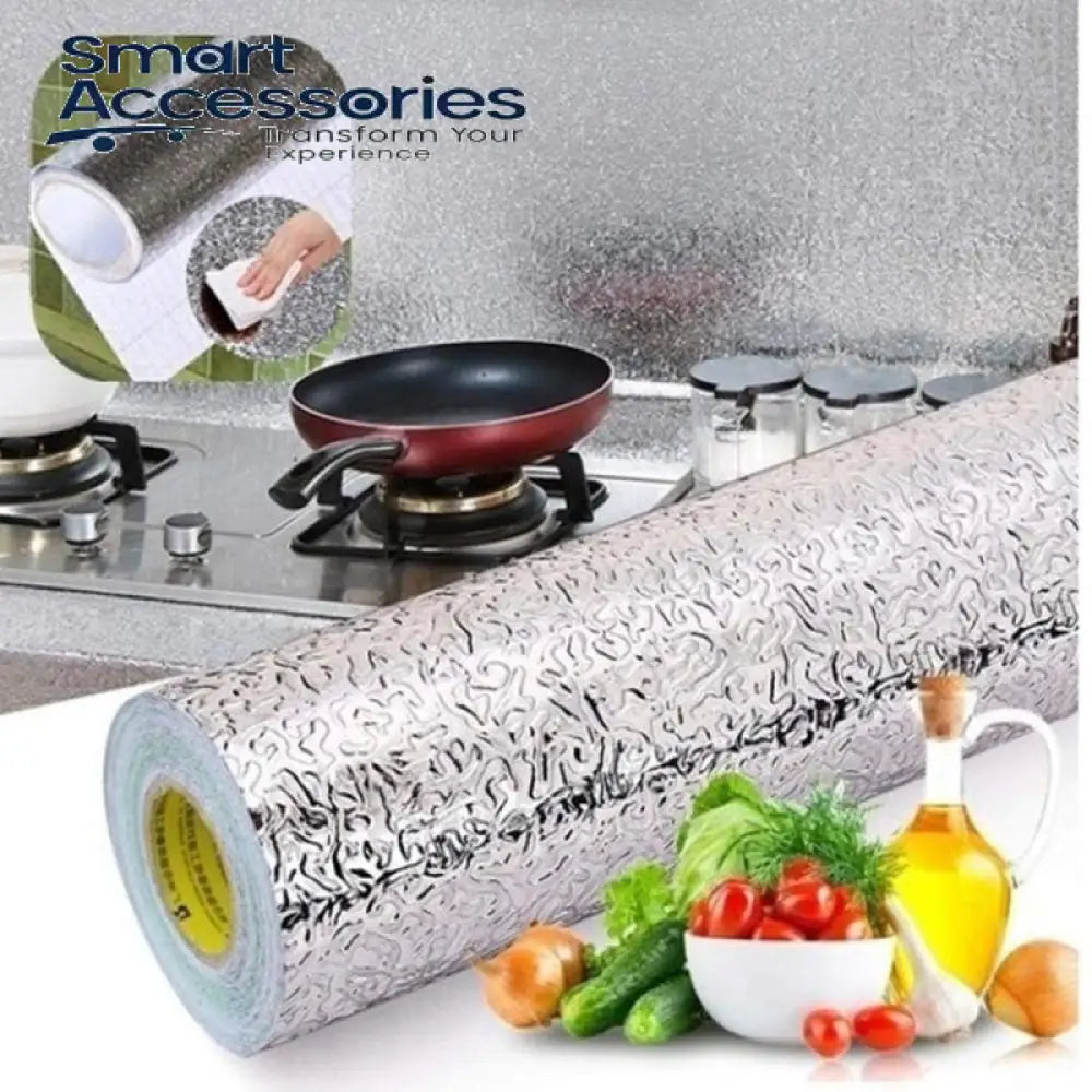 Kitchen Stove Waterproof Aluminum Foil Oil-Proof Wall Sticker (40X200Cm)