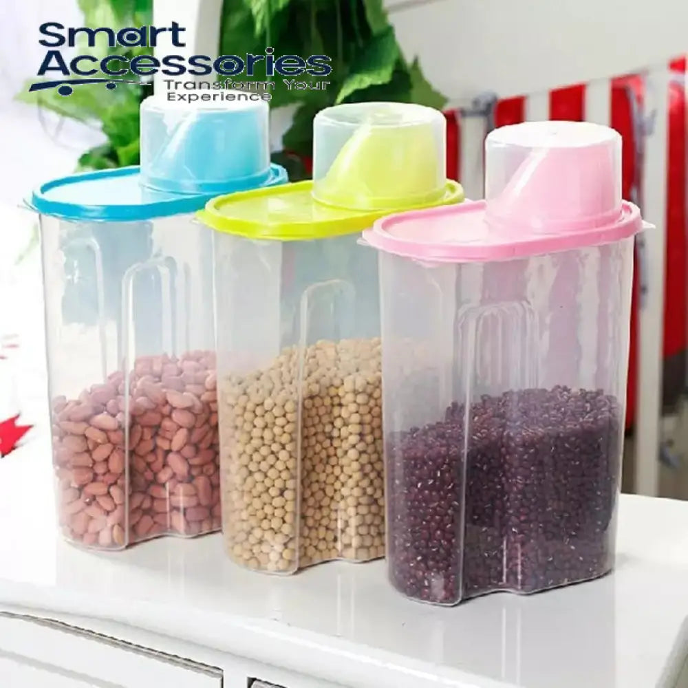 Large Grain Jar With Cup 2.5 Ltr Kitchen Accessories