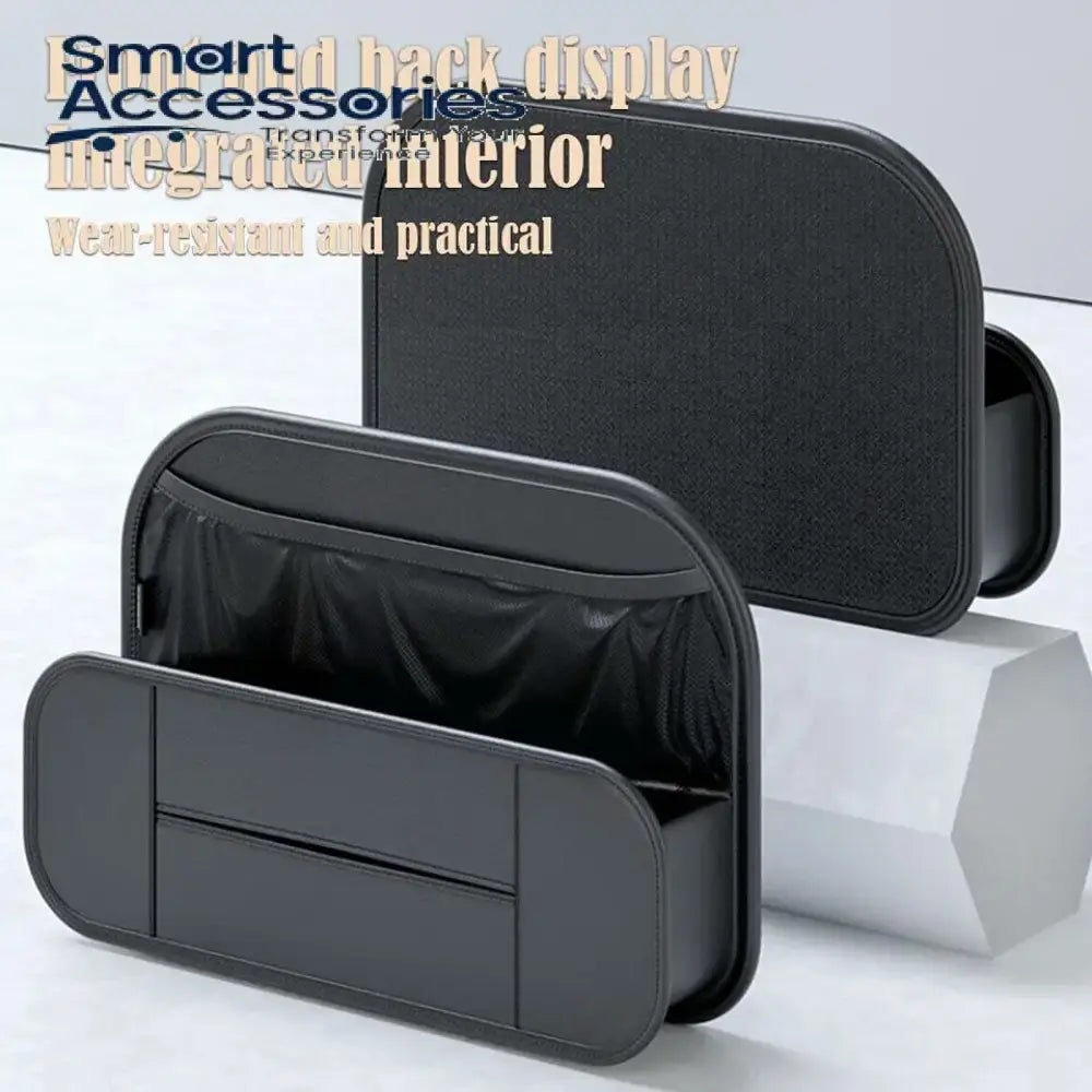 Leather Car Backseat Organizer With Tissue Bag Holder Back Seat Hanging Storage Organizer