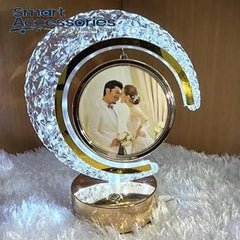 Led Crystal Moon Photo Lamp Half Frame