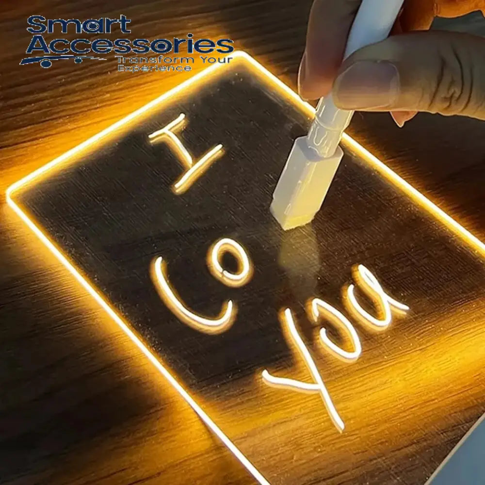 Led Night Light Note Board With Pen