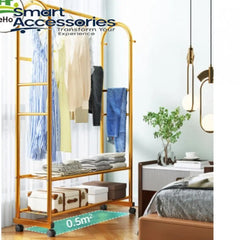 Luxury Floor Clothes Drying Rack Gold