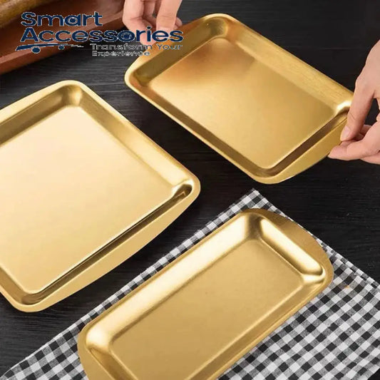Luxury Gold Rectangle Shaped Tray