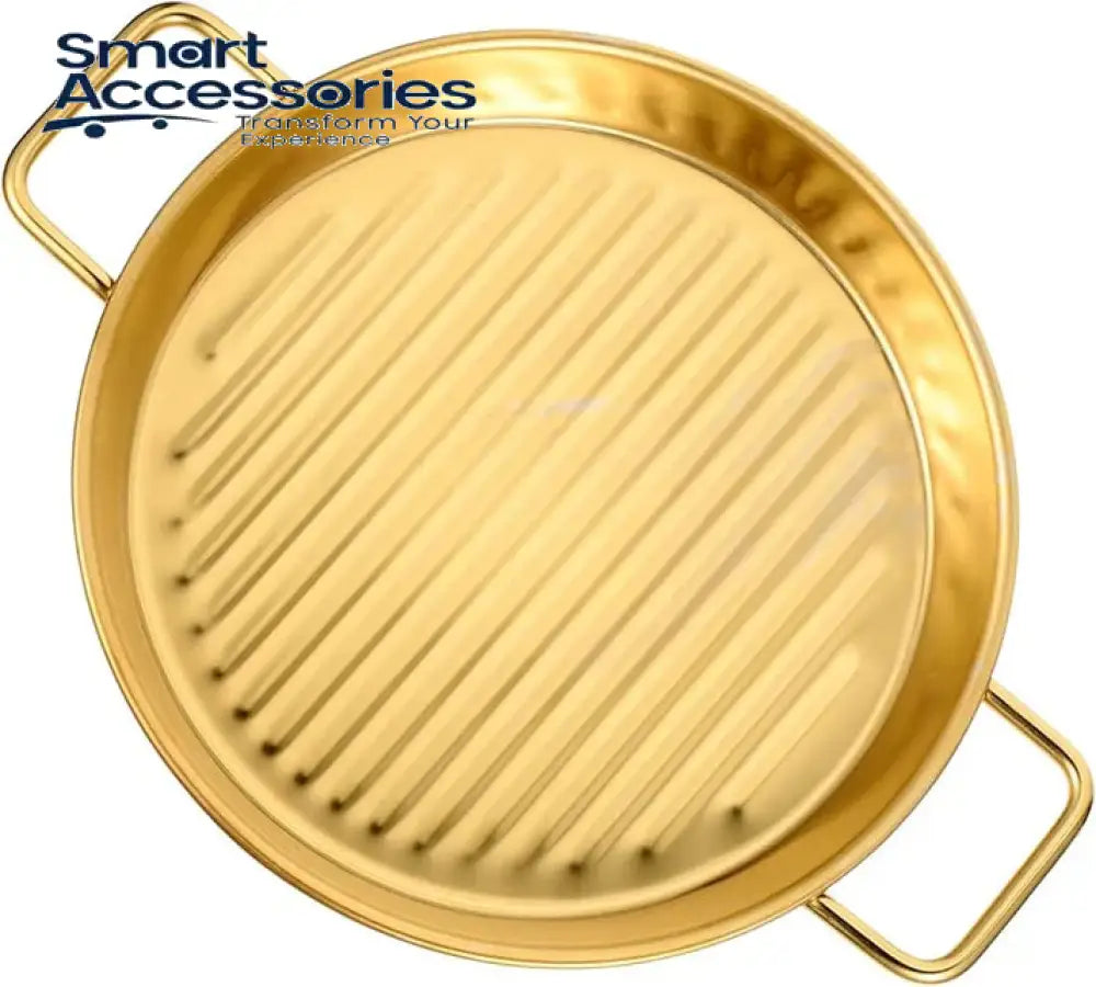 Luxury Gold Serving Platter With Handle