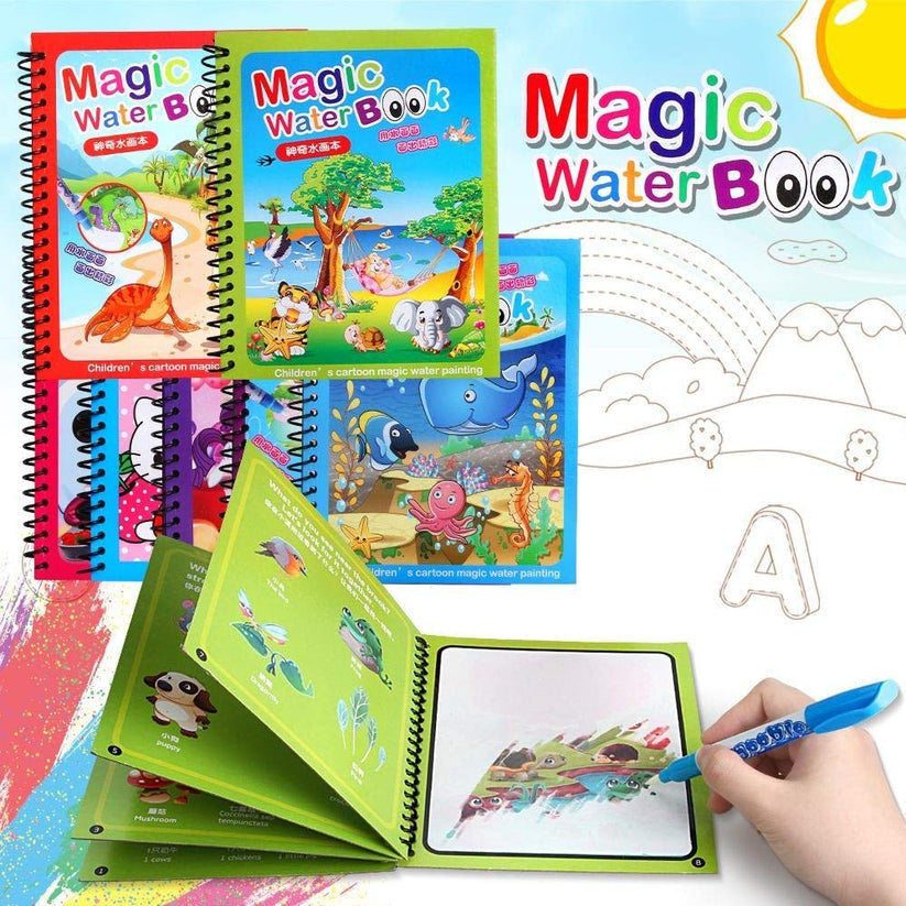 REUSABLE WATER MAGIC PAINTING BOOK (FREE MAGICAL PENS)