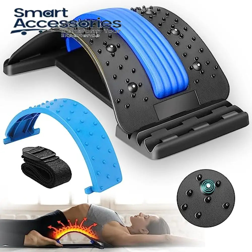 Magnetic Back Stretcher Magic Support Spine With Foam Pad Massager Multi Level Stretching Device