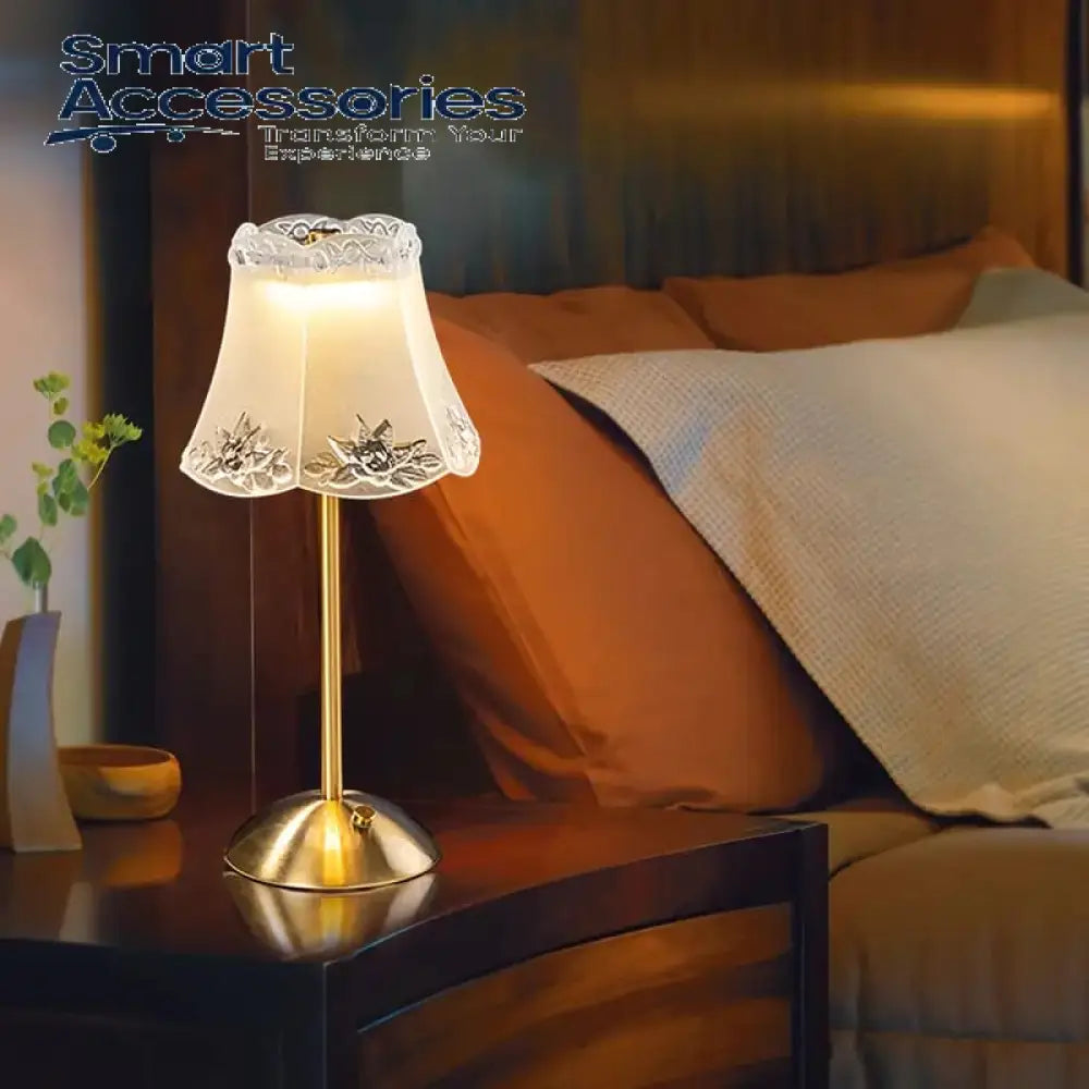 Metal Crystal Led Table Lamp 3 Level Brightness