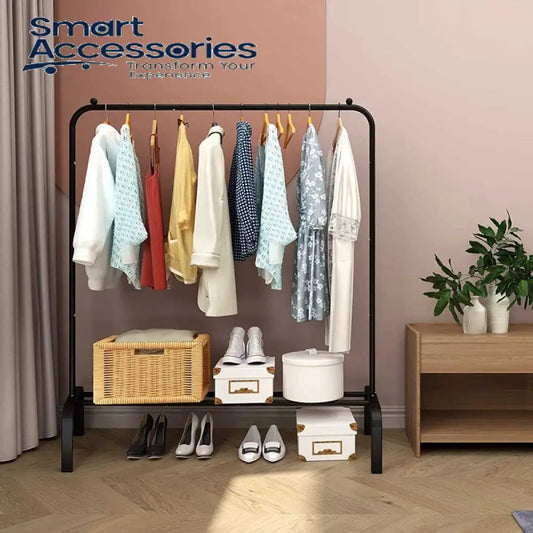 Metal Garment Rack Heavy Duty Indoor Bedroom Clothes Coat Stand Shoes