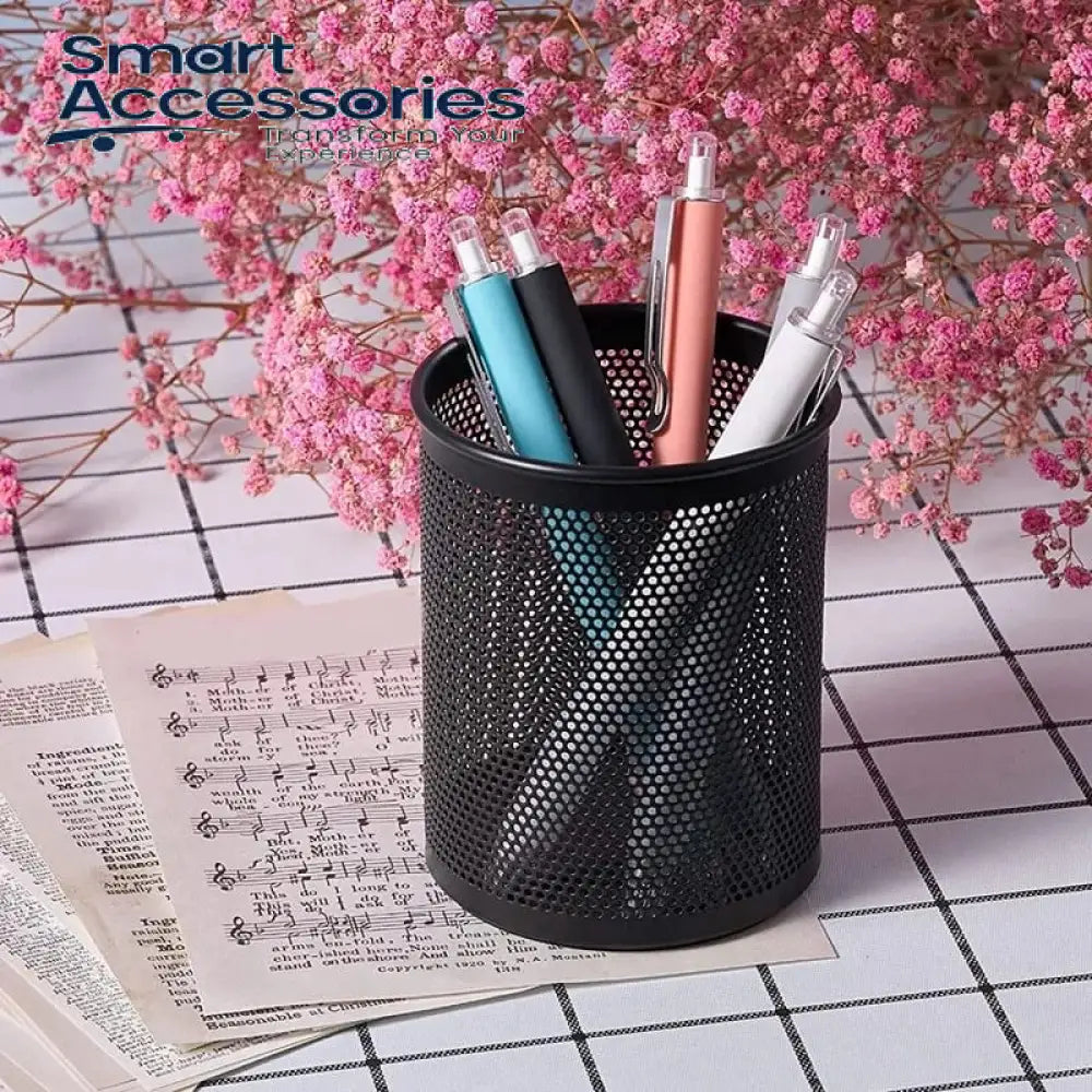 Metal Pen And Pencil Holder Oval Shaped