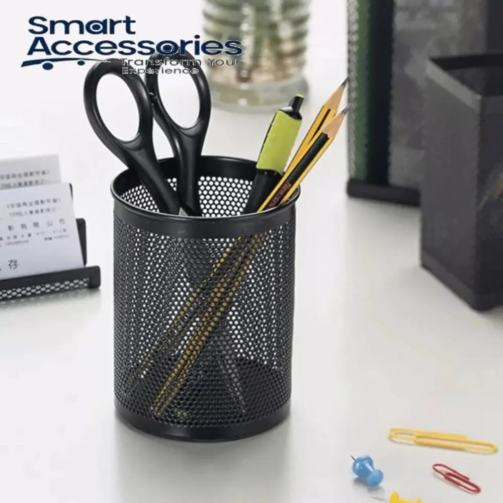 Metal Pen And Pencil Holder Oval Shaped