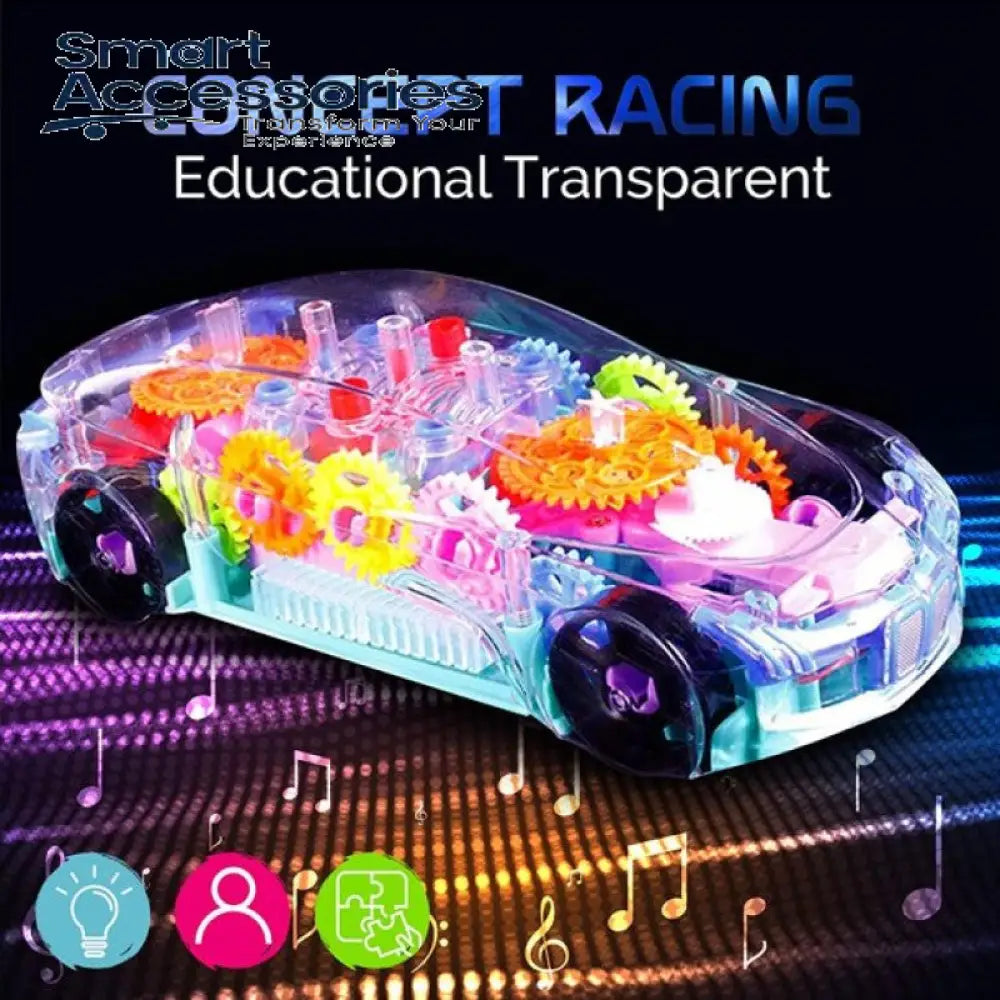 Mini Toy Car For Kids With Flashing Led And Magnetic Gear - Colorful Light