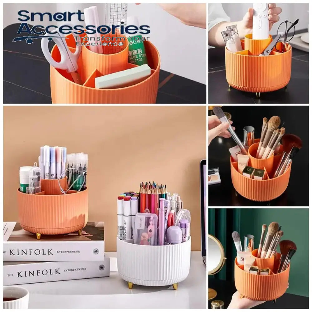 Modern 360° Rotating Cosmetic Brush Organiser