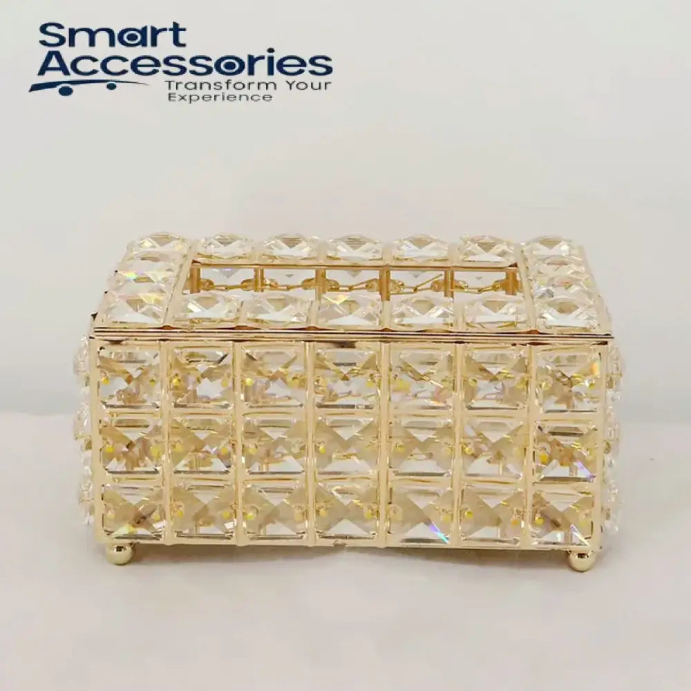 Modern Crystal Tissue Box Rectangle Gold