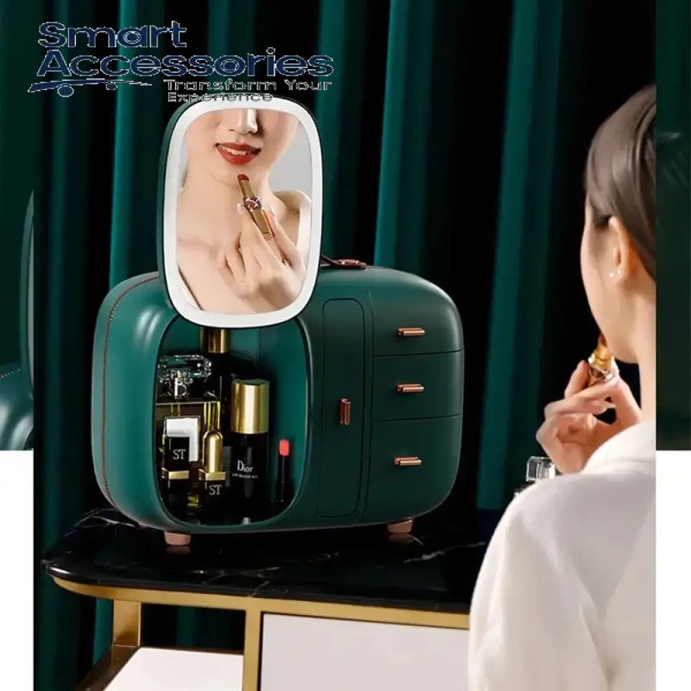 Modern Makeup Organizer Box With Led Mirror