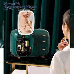 Modern Makeup Organizer Box With Led Mirror