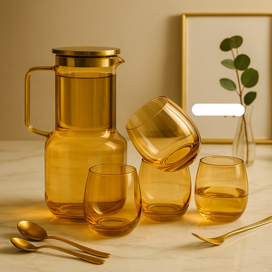 Elegant 7-Piece Glassware Set with Jug