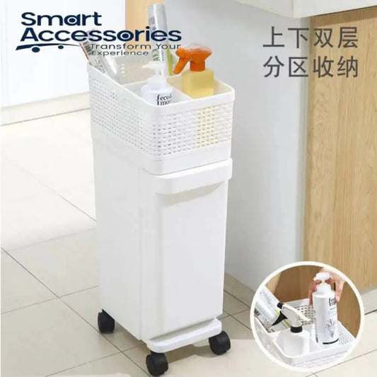 Moveable Kitchen Trolley With Garbage Bin