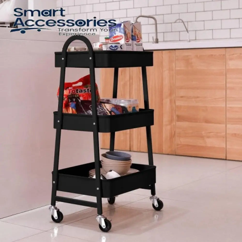 Multi-Purpose Utility Rolling Mobile Cart Black