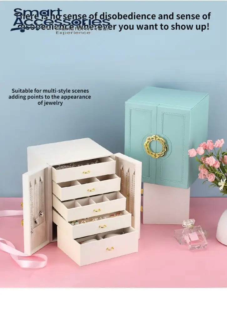 Multilayer Leather Drawer Jewelery Organiser