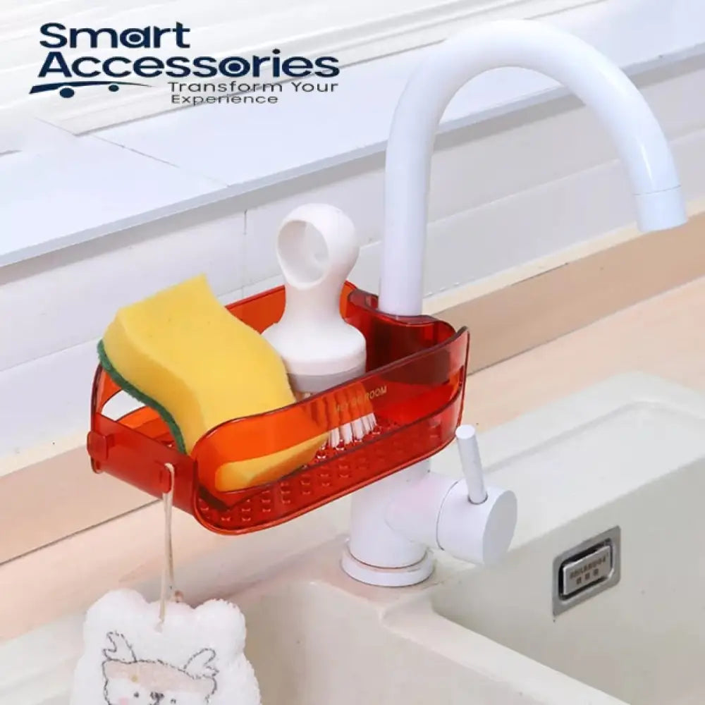 New 2 In 1 Home Sink Organizer Plastic Detachable Hanging Faucet Drain Rack