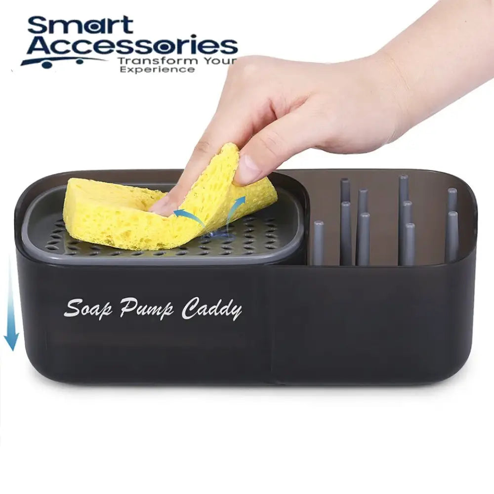 New Sponge Soap Dish Kitchen Cleaning Storage Holder Brush Pot Detergent Dispenser