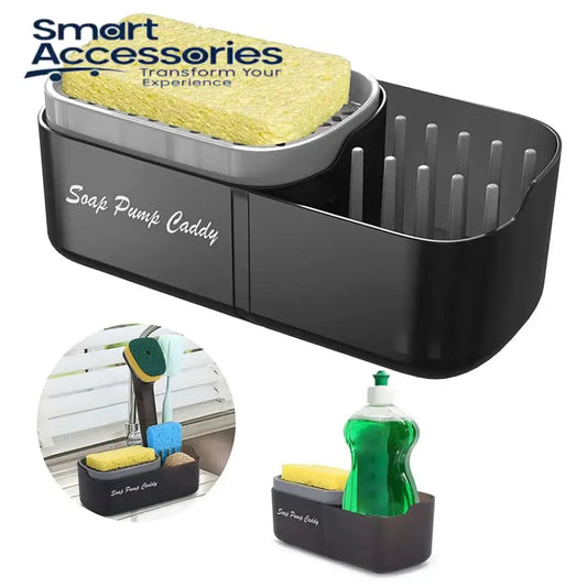 New Sponge Soap Dish Kitchen Cleaning Storage Holder Brush Pot Detergent Dispenser