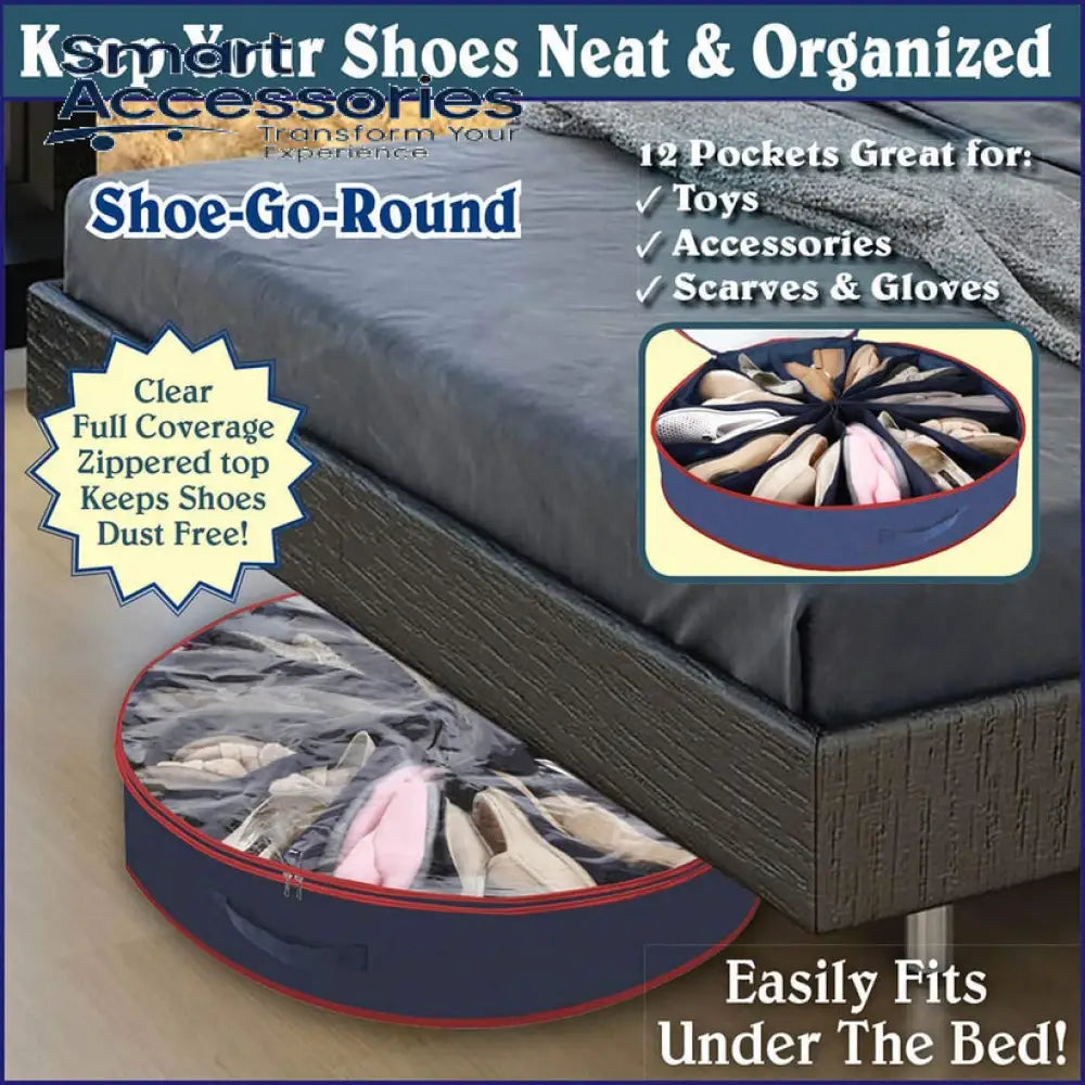 Pack Of 12 Shoes Organizer Round Shaped Space Saver Light Weight Bag