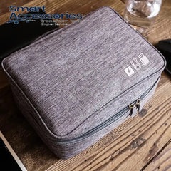 Portable Digital Storage Bag Waterproof Cable Organizer Pouch Multifunction Travel Zipper Data