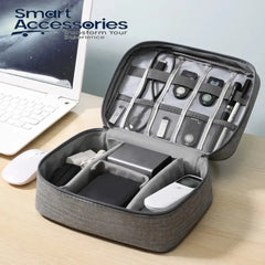 Portable Digital Storage Bag Waterproof Cable Organizer Pouch Multifunction Travel Zipper Data