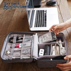 Portable Digital Storage Bag Waterproof Cable Organizer Pouch Multifunction Travel Zipper Data