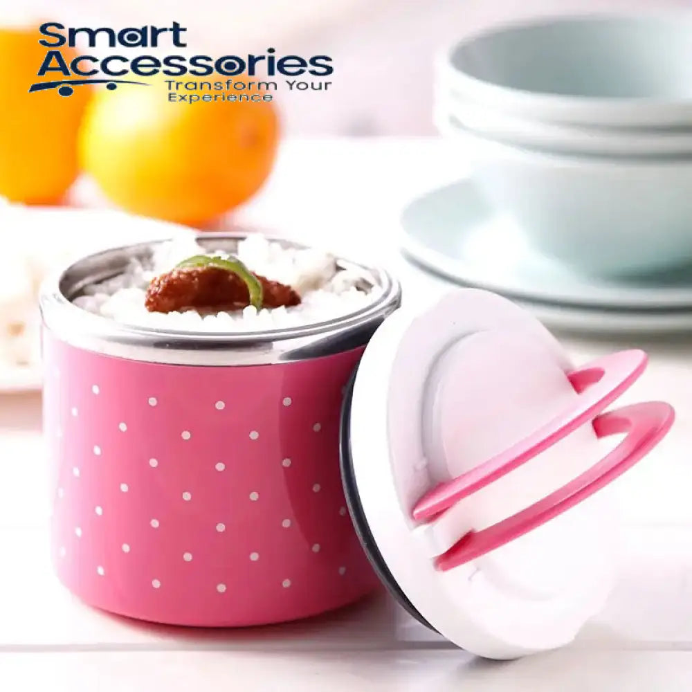 Portable Dotted Tiffin Box Stainless Steel Bento Student Lunch