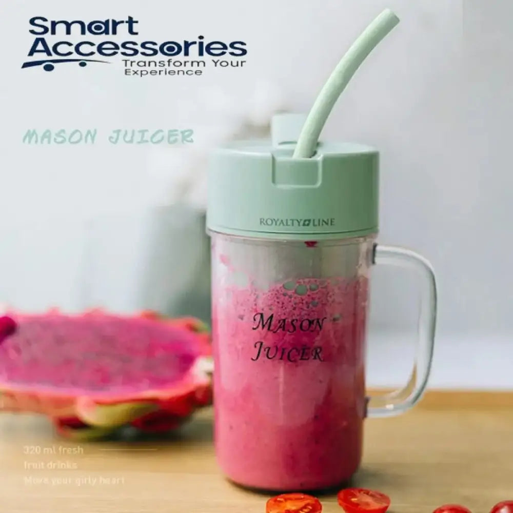 Portable Rechargeable Juice Blender With Straw.