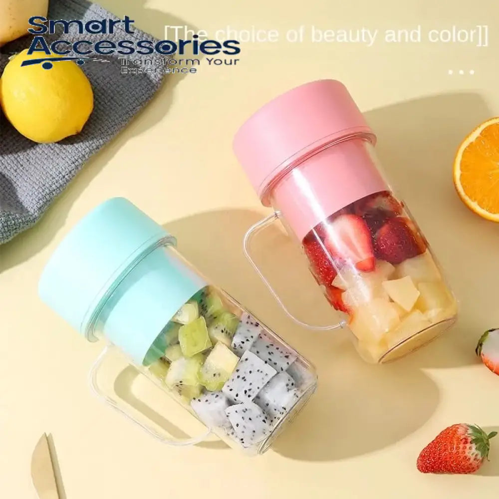 Portable Rechargeable Juice Blender With Straw.