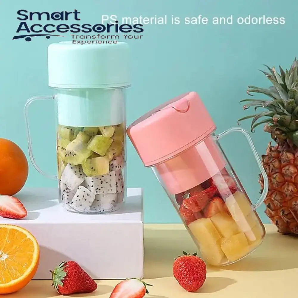 Portable Rechargeable Juice Blender With Straw.