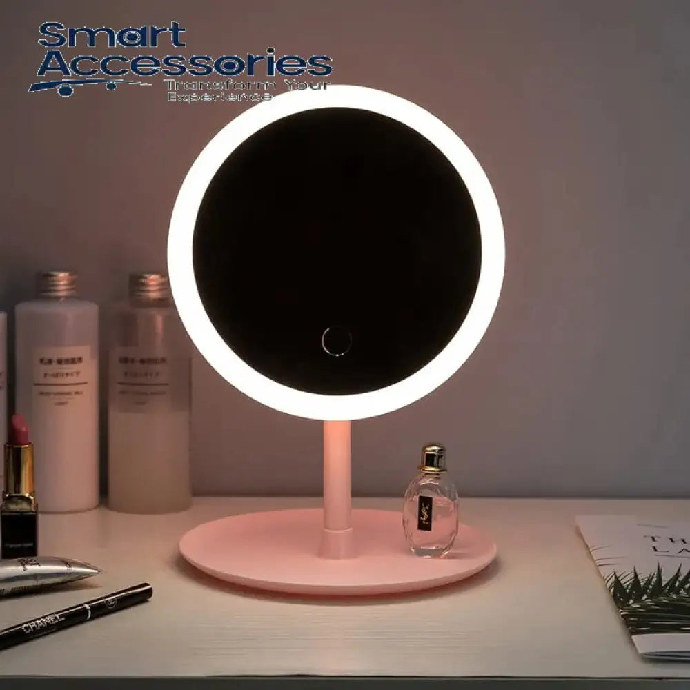 Portable Rotating Desk Mirror Adjustable Hd Light Makeup