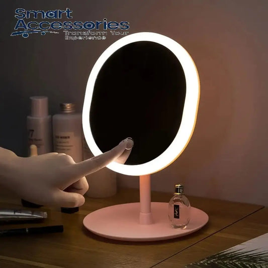 Portable Rotating Desk Mirror Adjustable Hd Light Makeup