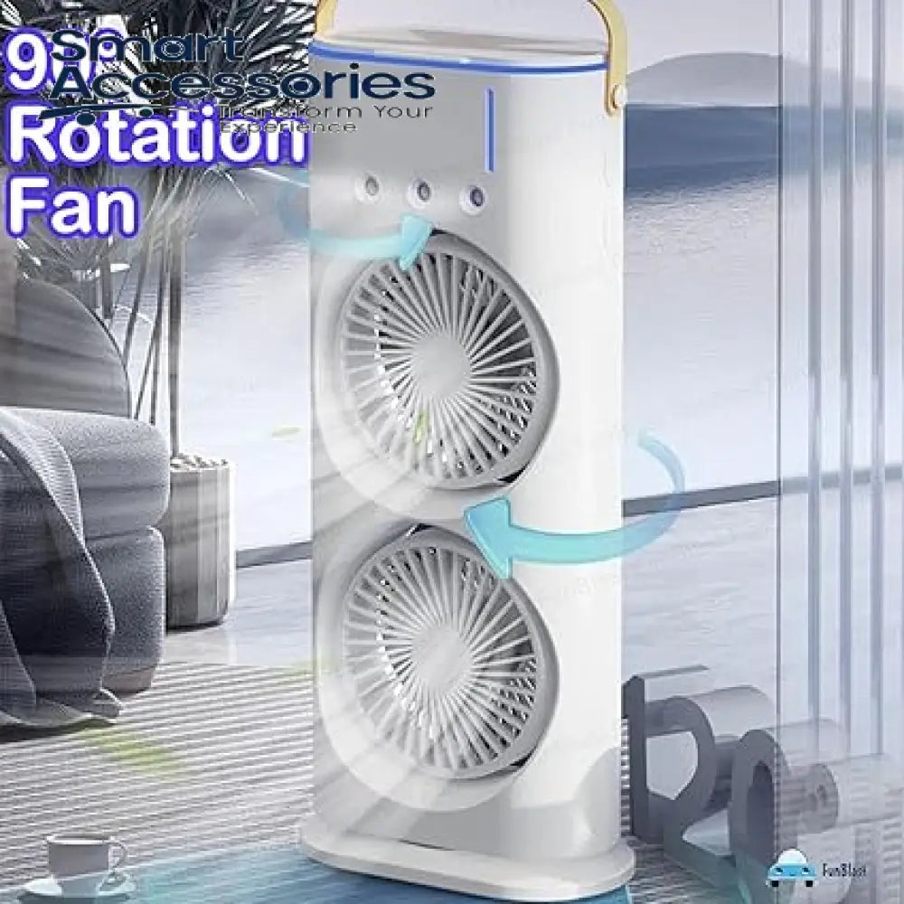 Rechergable Dual Head Tower Mist Fan