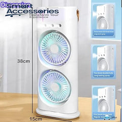 Rechergable Dual Head Tower Mist Fan