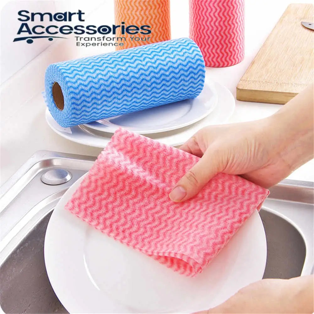 Reusable Tissue 1 Roll X 50 Tissues - All-Purpose Disposable Kitchen Wipes Cleaning Cloths Mighty