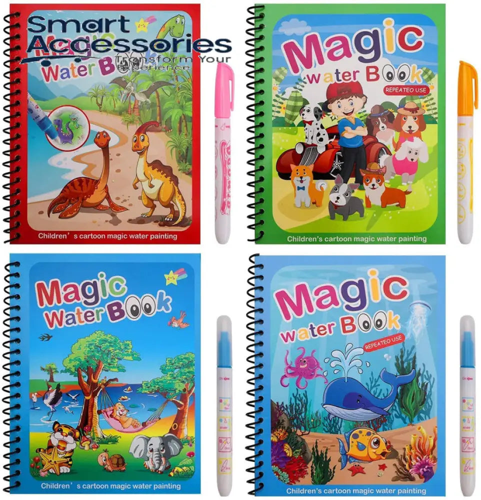 Reusable Water Magic Painting Book (Free Magical Pens)