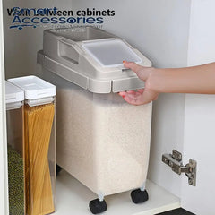 Rice Container Storage Box With Wheels