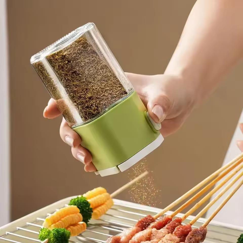 Dual Purpose Salt & Pepper Spice Bottle Glass Seasoning Jar