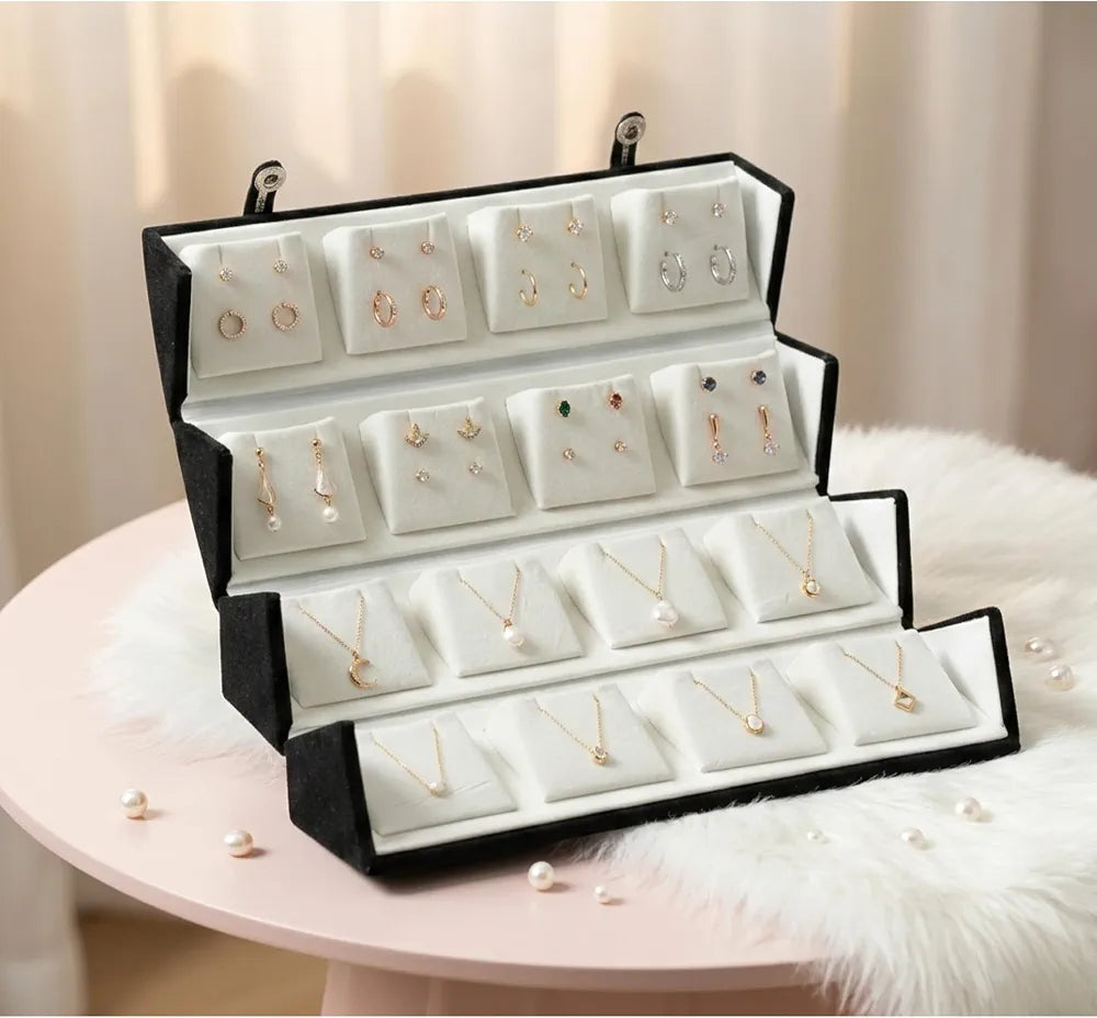 Portable Step Style Foldable Earrings Organizer Box