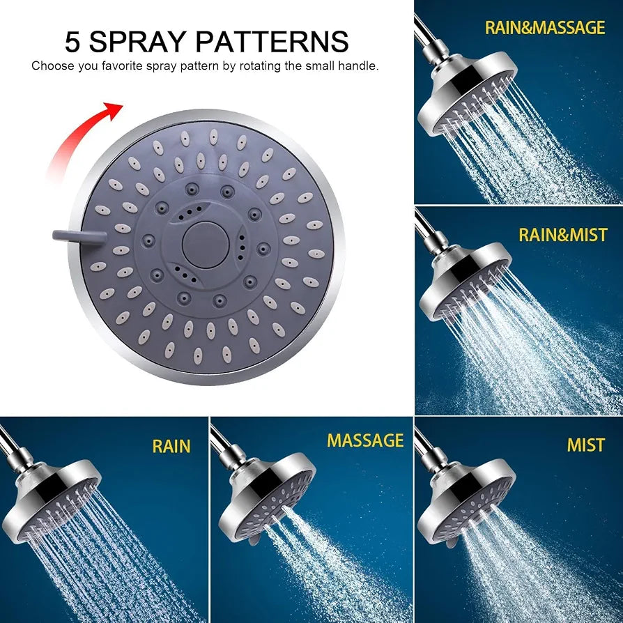 BZM Aqua Hard Water Filter & Shower Head Combination Designed To Protect Skin & Hair