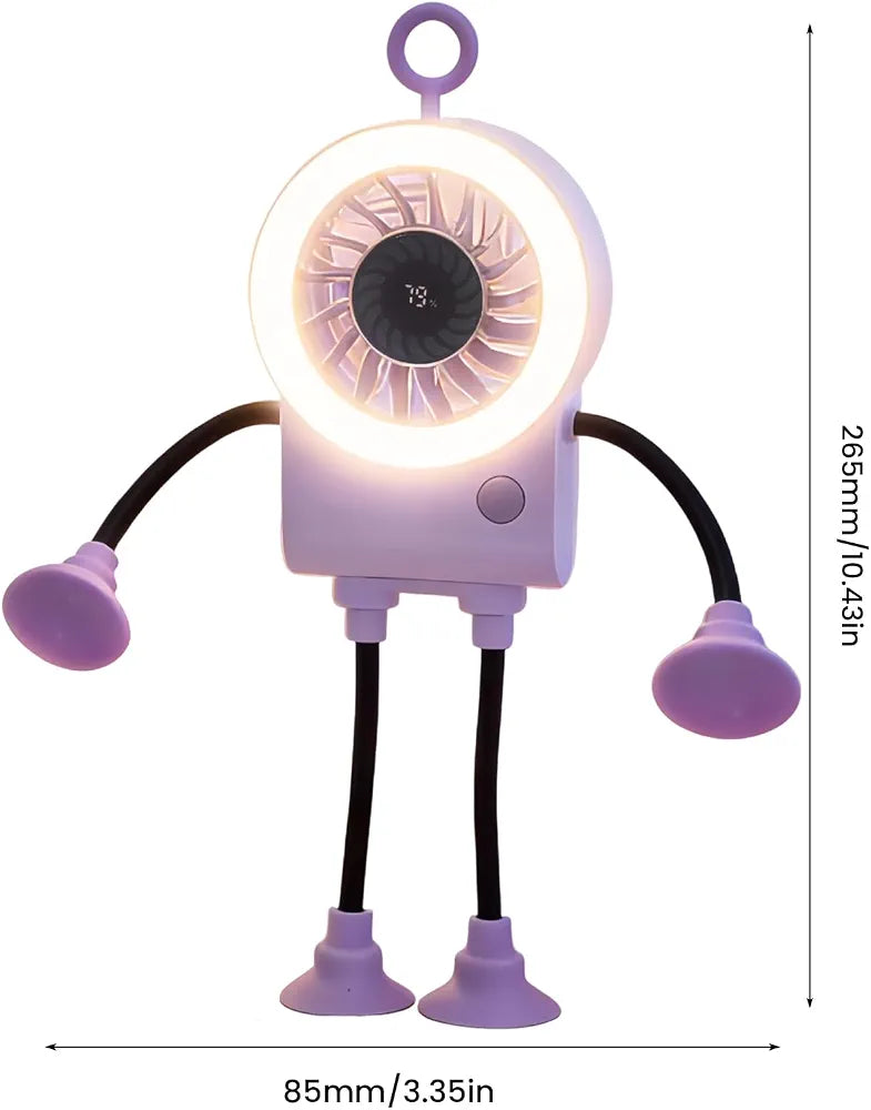 Mini Robotic Shape LED Fan With Adjustable Style