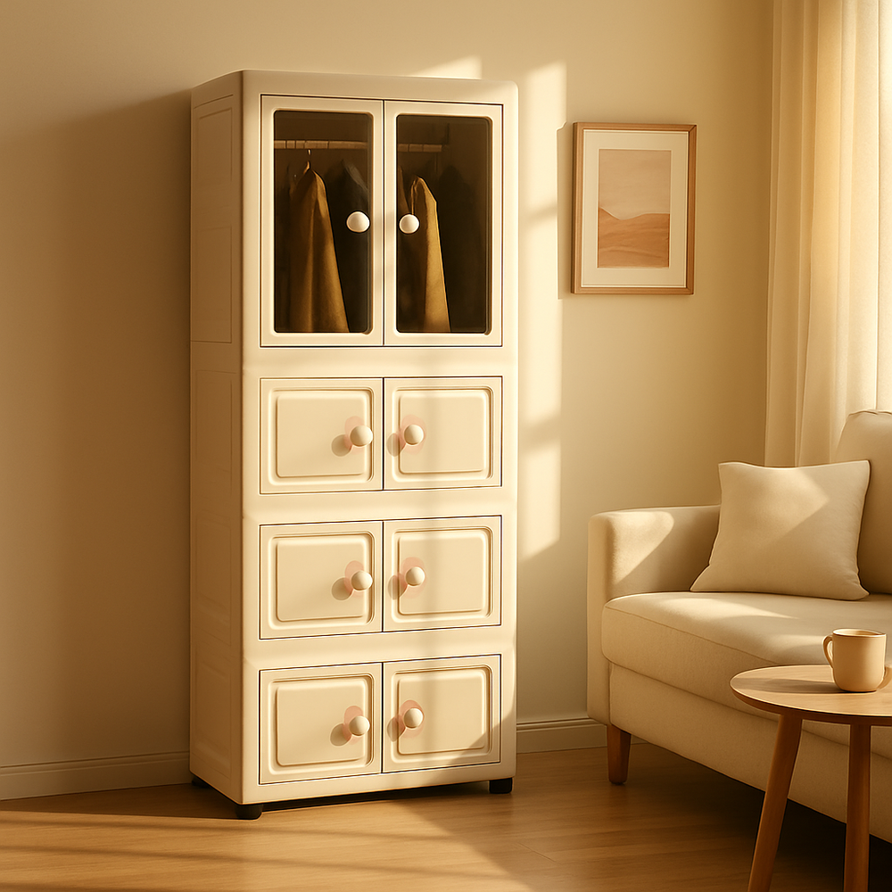 multi-Layer Foldable Plastic Storage Cabinet Or Wardrobe