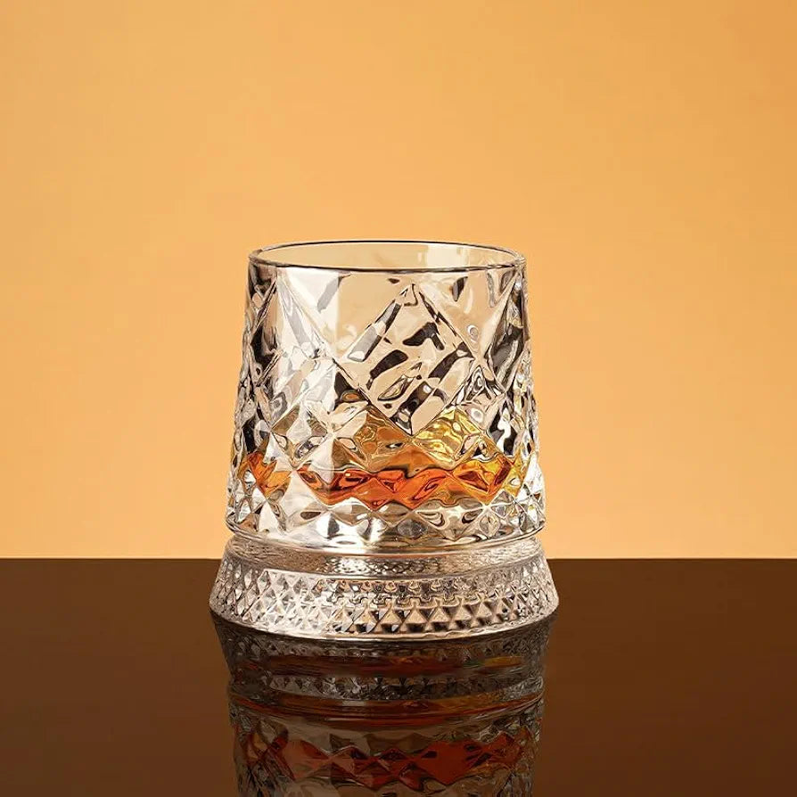 Creative 360° Rotating Crystal Whiskey Glass Tumbler