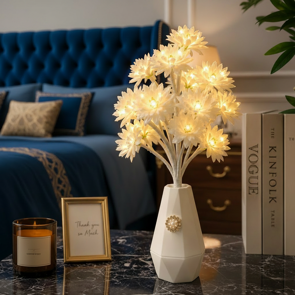 White Flowers Tree LED Table Lamp