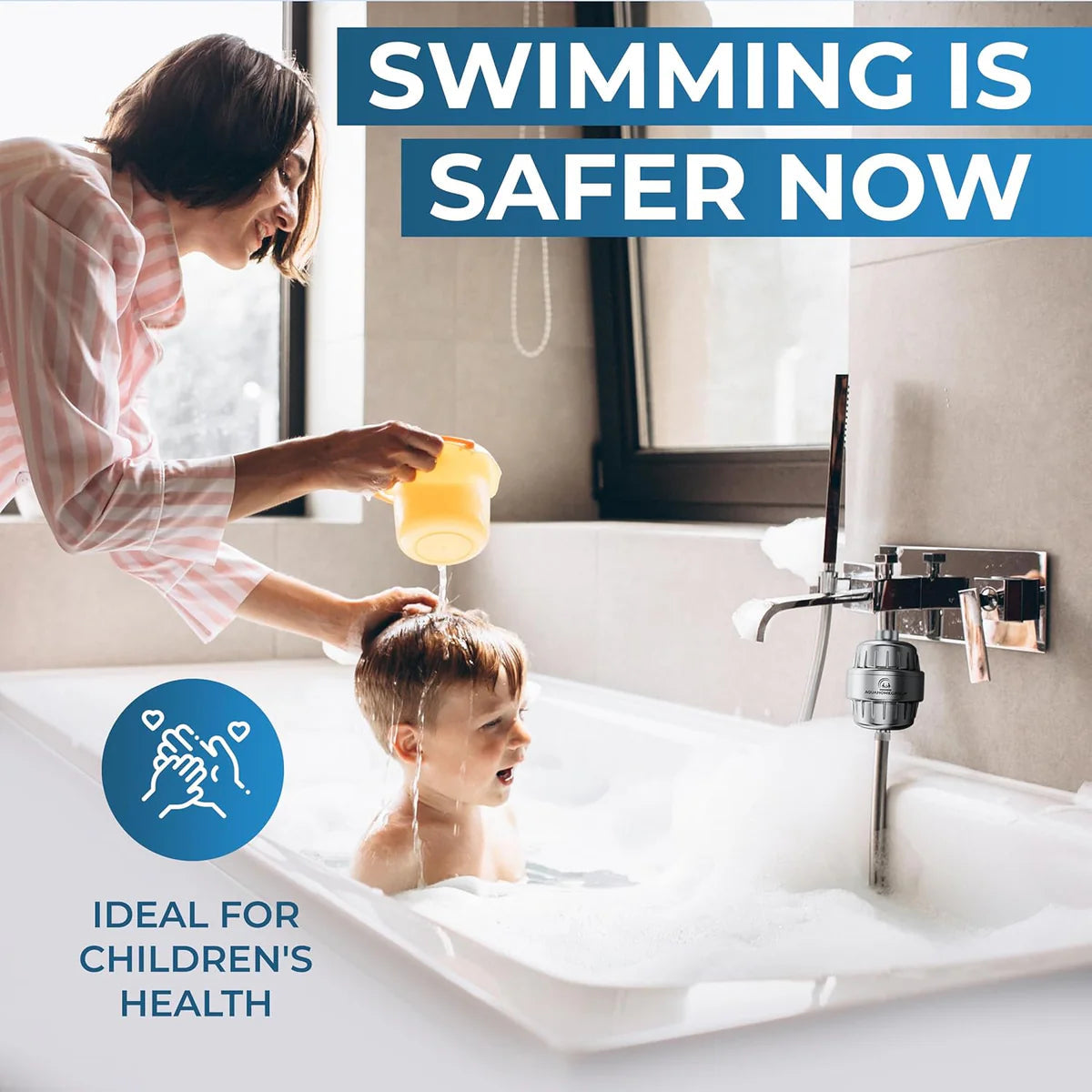 BZM Aqua Hard Water Filter & Shower Head Combination Designed To Protect Skin & Hair