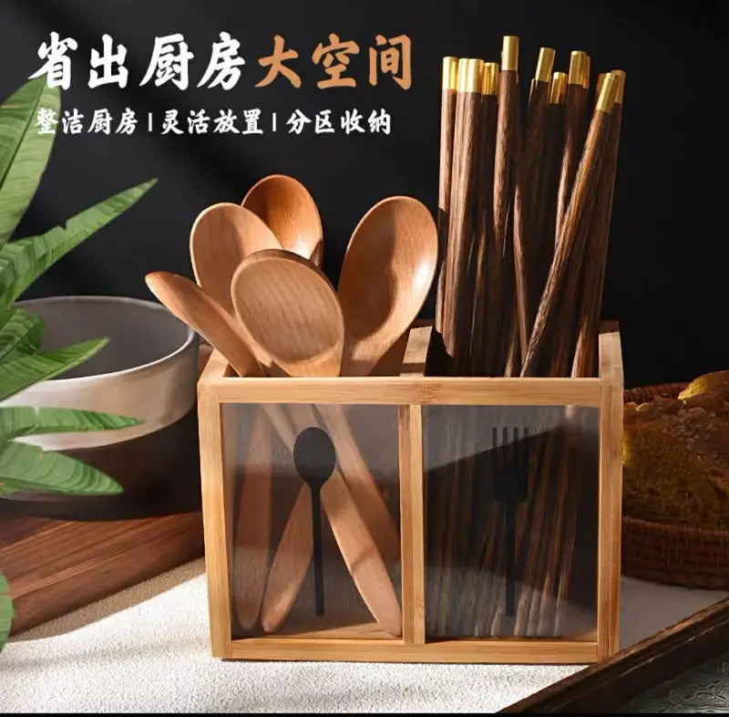 Bamboo Wooden Spoon Holder
